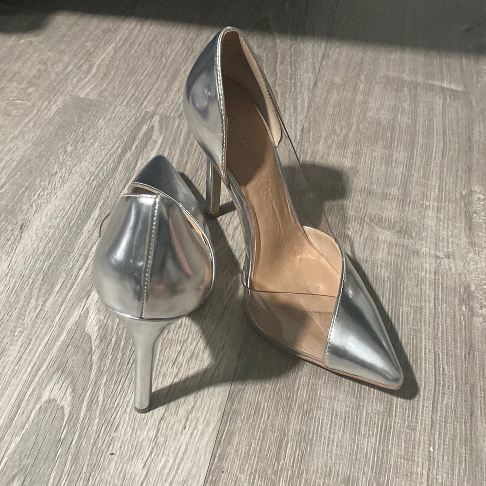 🌴Silver Aldo Stiletto Heels